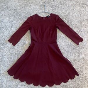 Maroon dress with edge details